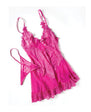 Valentine Lace Babydoll w/Bows & G-String - Rose