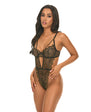 Greta Snake Eyelash Lace Teddy - Black/Gold