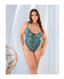 Paisley Lace & Mesh Teddy w/Bow Details - Turquoise (Queen)