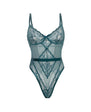 Paisley Lace & Mesh Teddy w/Bow Details - Turquoise (Queen)