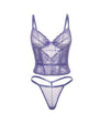 Vanessa Lace & Mesh Bustier w/G-String - Purple