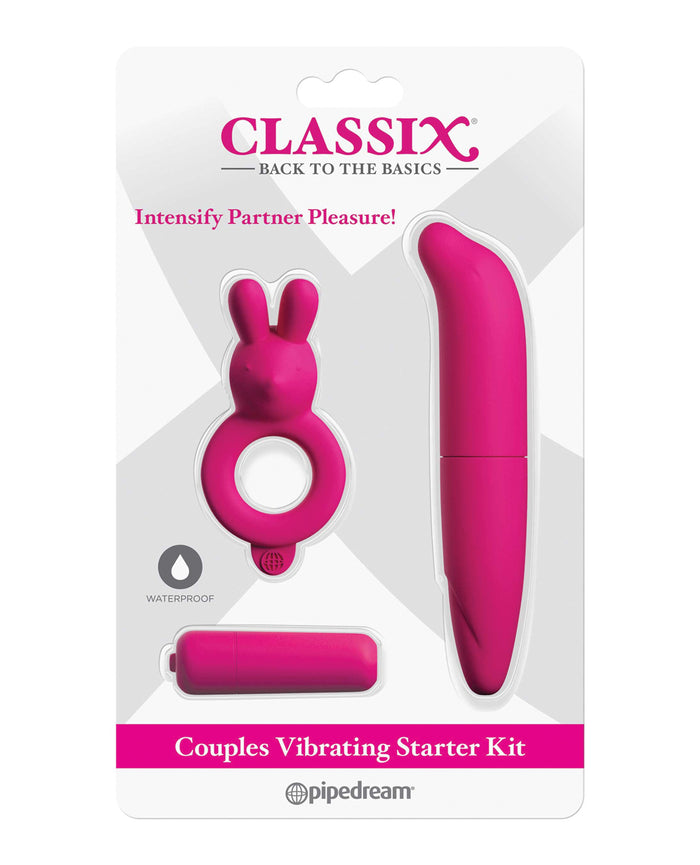 Pipedream Classix 3-Piece Couples Vibrating Starter Kit Pink