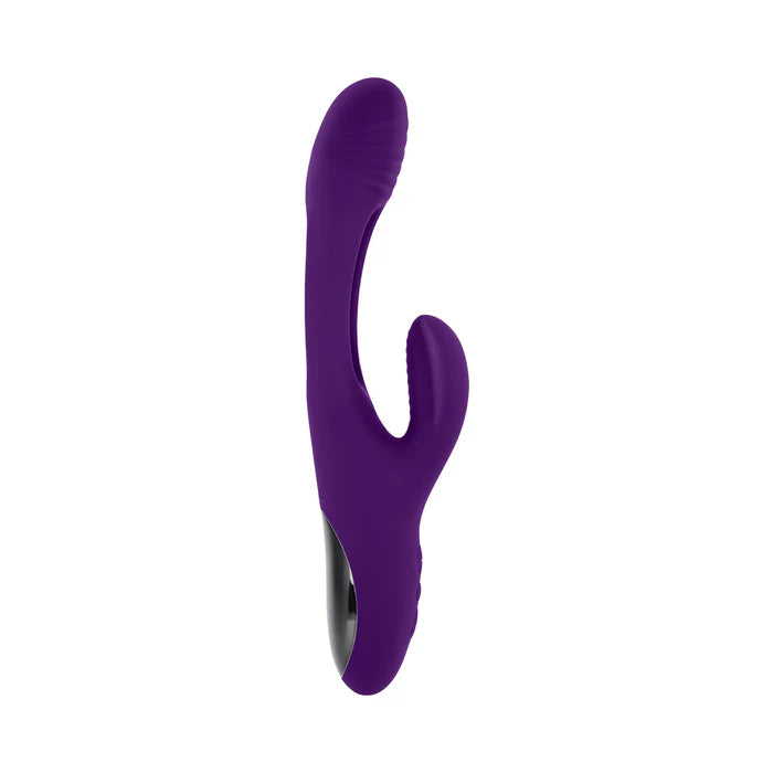 PB The Thrill Rechargeable Silicone Dual Stim Vibrator w/ Flapper Acai