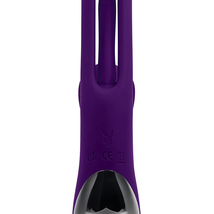 PB The Thrill Rechargeable Silicone Dual Stim Vibrator w/ Flapper Acai