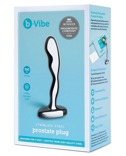 B-Vibe Stainless Steel Prostate Plug - Silver
