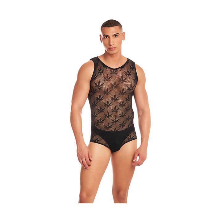 Rainbow Party Night Blaze Singlet 2 pc Set w/Thong - Black