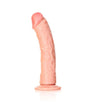 RealRock Realistic 8 in. Curved Dildo With Suction Cup Beige