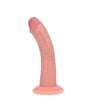 Realrock Dual Density Silicone Realistic Curved Dildo 6 in. Beige