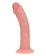 Realrock Dual Density Silicone Realistic Curved Dildo 8 in. Beige