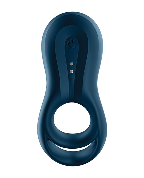 Satisfyer Epic Duo Ring Vibrator - Dark Blue - App Enabled