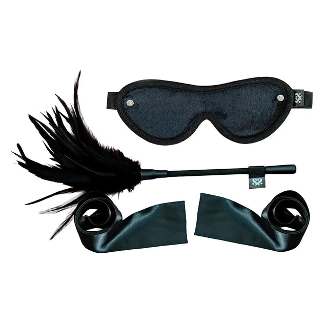SEI MIO Strict Tease Ribbon Ties, Blindfold and Tickler Kit