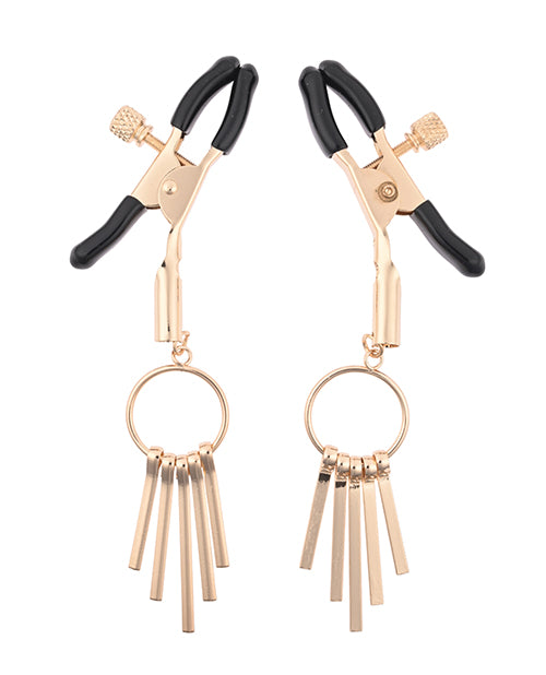 SS Sex & Mischief Verge Nipple Clamps - Gold/Black