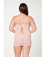 Floral Mesh Chemise & G-String Pink - Plus