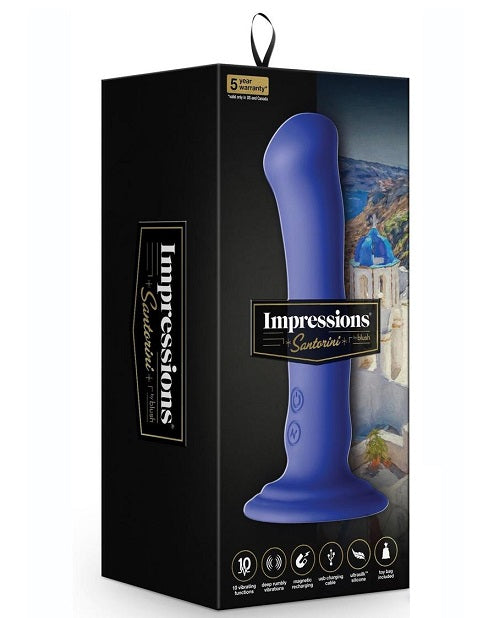 Impressions Santorini Rechargeable Silicone Vibrator - Blue