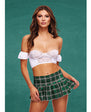 Teacher's Pet Schoolgirl Bustier & Skirt Green/White