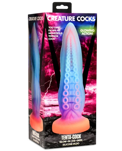 Creature Cocks - Tenta-Cock Glow in the Dark Silicone Dildo - 9.5in