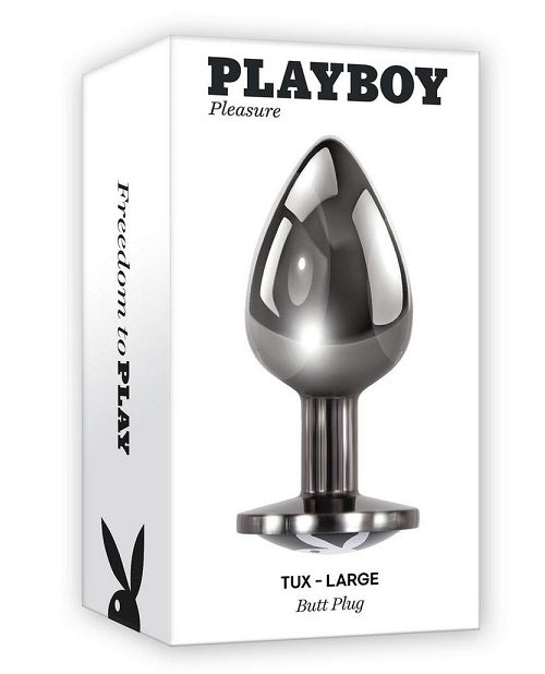 Playboy Tux Metal Anal Plug - Large - Black