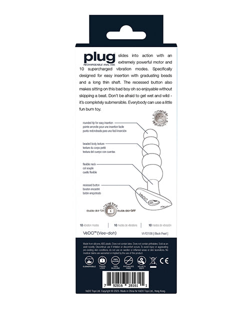 Vedo Plug Silicone Vibrating Anal Plug Black