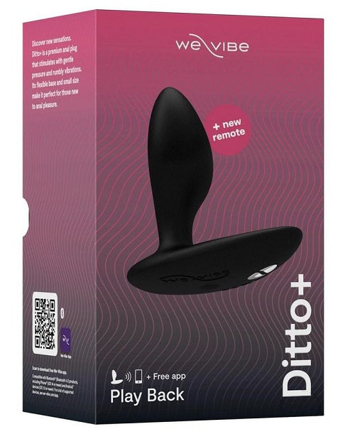 We-Vibe Ditto+ Rechargeable Silicone Butt Plug with Remote Control - S BoudoirNoir We-Vibe Ditto+ Rechargeable Silicone Butt Plug with Remote Control - S BoudoirNoir