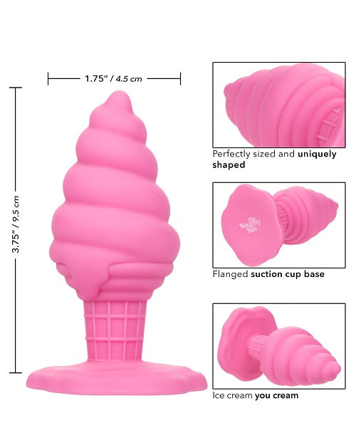Naughty Bits - Yum Bum Ice Cream Cone Silicone Butt Plug - Pink