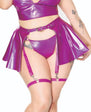 Darque PVC Skirt w/Removable Leg Straps - Purple - Queen