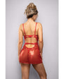 Ruby Shimmer Lace & Mesh Babydoll w/Panty - Red
