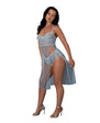 Blue Sky Long Chemise & Boy Short Panty - Light Blue