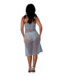 Blue Sky Long Chemise & Boy Short Panty - Light Blue