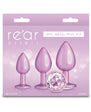 Rear Assets 3-Piece Metal Plug Kit Iridescent Pink w/ Pink Gem