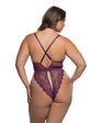 Queen Floral Lace Fetish Teddy - Purple