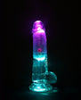 RealRock Wireless Rechargeable Remote Control LED Vibrating 6 in. Dildo with Balls Clear