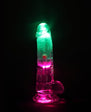 RealRock Wireless Rechargeable Remote Control LED Vibrating 6 in. Dildo with Balls Clear