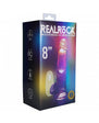RealRock Wireless Rechargeable Remote Control LED Vibrating 8 in. Dildo with Balls Clear