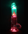 RealRock Wireless Rechargeable Remote Control LED Vibrating 8 in. Dildo with Balls Clear