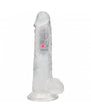 RealRock Wireless Rechargeable Remote Control LED Vibrating 8 in. Dildo with Balls Clear
