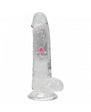 RealRock Wireless Rechargeable Remote Control LED Vibrating 6 in. Dildo with Balls Clear