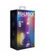 RealRock Wireless Rechargeable Remote Control LED Vibrating 6 in. Dildo with Balls Clear