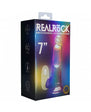 RealRock Wireless Rechargeable Remote Control LED Vibrating 7 in. Dildo with Balls Clear