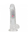 RealRock Wireless Rechargeable Remote Control LED Vibrating 7 in. Dildo with Balls Clear