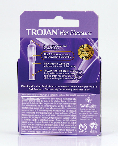 Trojan Her Pleasure Condoms - Box of 3