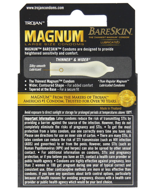 Trojan Magnum Bareskin Condoms - Pack of 3