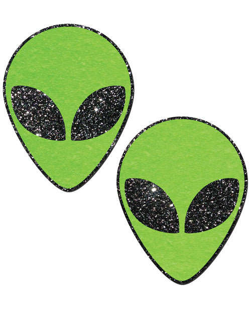 Glow-in-the-Dark Glitter Alien Pasties Green