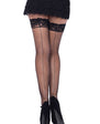 Stay Up Lace Top Fishnet Thigh High Black O/S