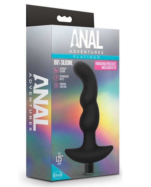 Anal Adventures Platinum - Silicone Rechargeable Vibrating Prostate Massager 03