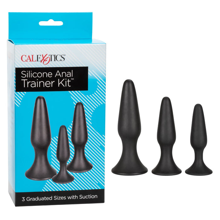 Silicone Anal Trainer Kit Black 3 Sizes