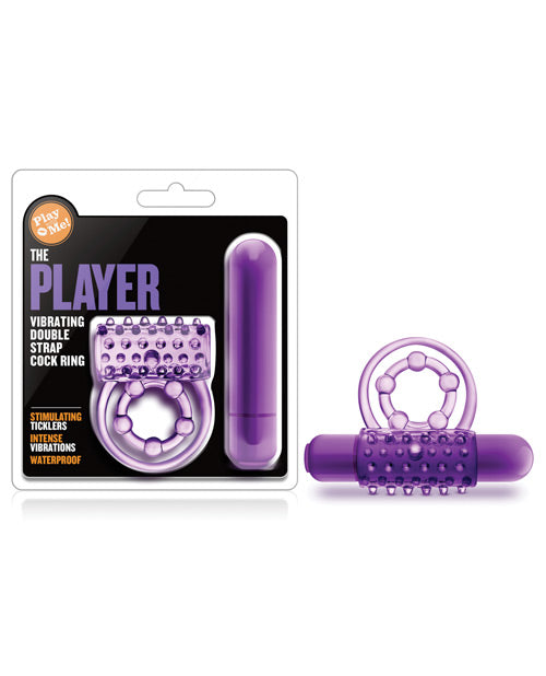 Play With Me the Player Vibrating Double Strap Cockring - Purple