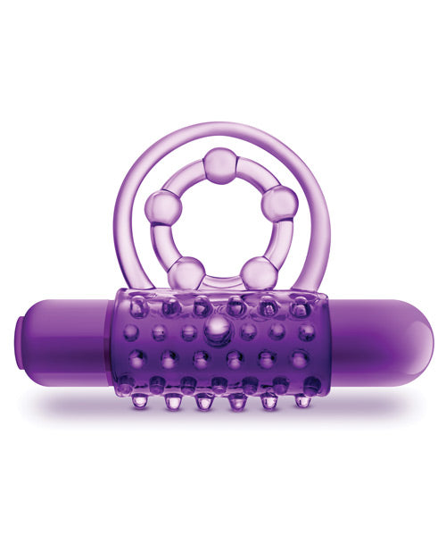 Play With Me the Player Vibrating Double Strap Cockring - Purple