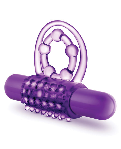 Play With Me the Player Vibrating Double Strap Cockring - Purple