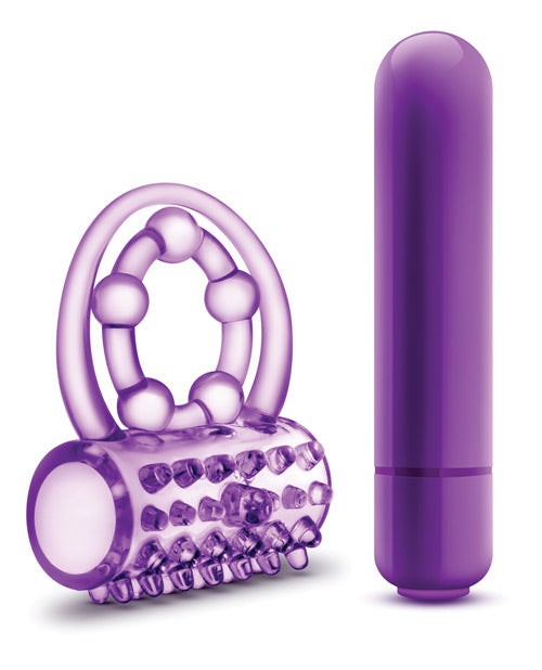 Play With Me the Player Vibrating Double Strap Cockring - Purple