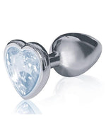 The 9's - The Silver Starter Bejeweled Heart Stainless Steel Plug - Diamond